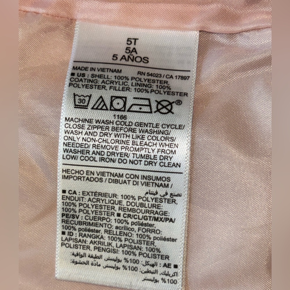 Old Navy Blush Pink Water-Resistant Vest Toddler Girl - Picture 4 of 4